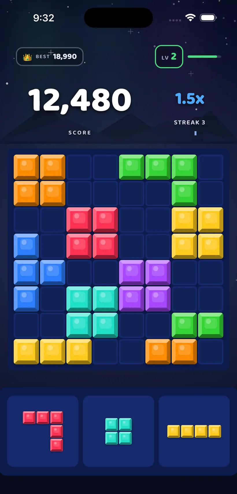 Block Bolt gameplay in the Classic theme
