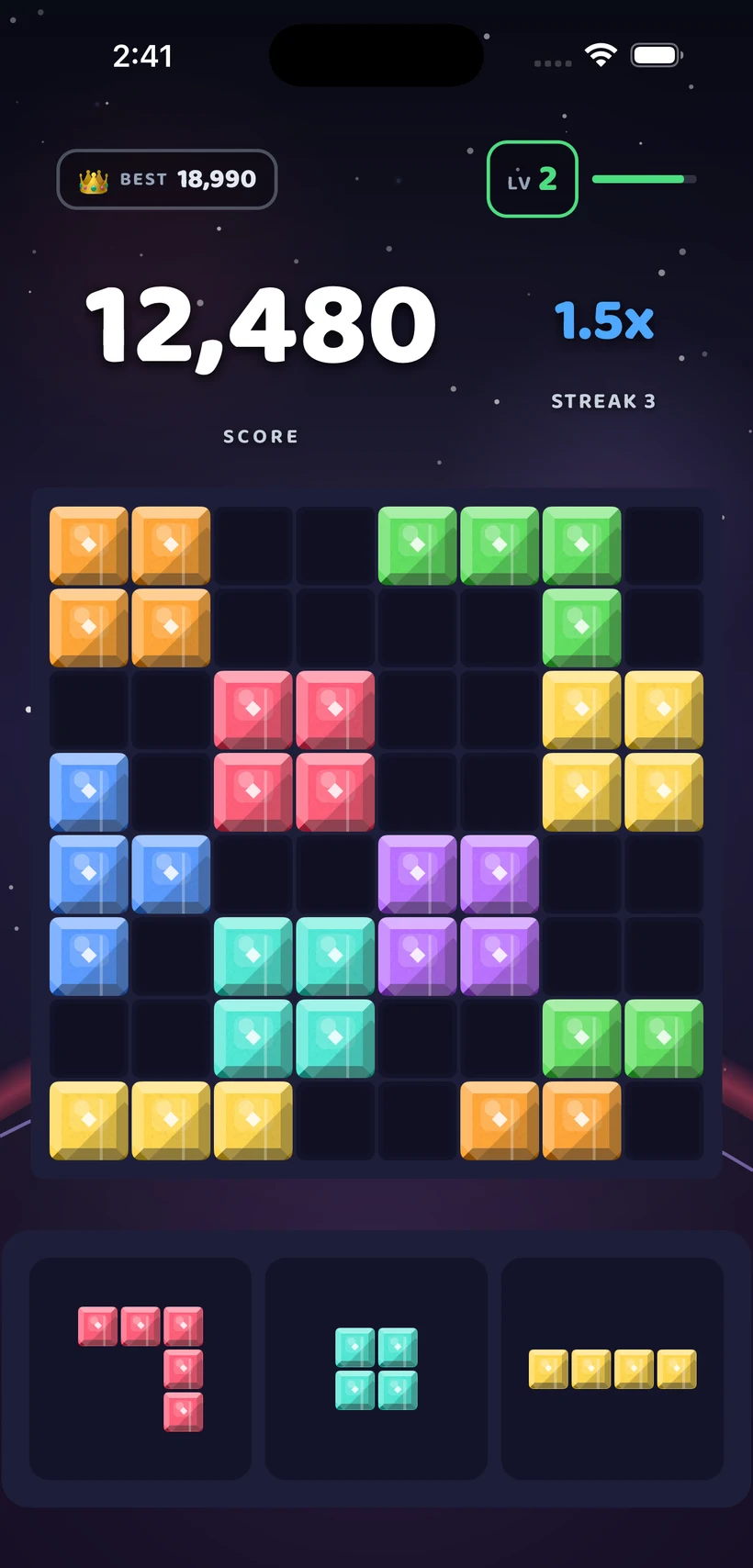Block Bolt gameplay in the Final Frontier theme