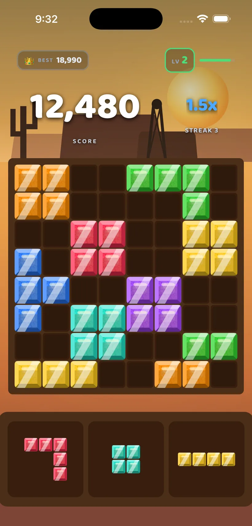 Block Bolt gameplay in the Gold Rush theme